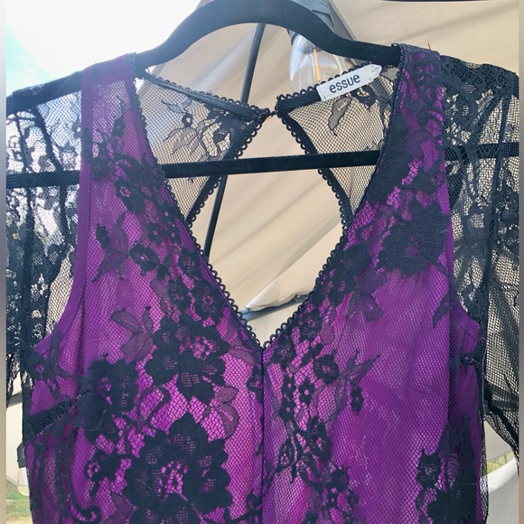 Purple and black laced Maxi Romper - Picture 3 of 4